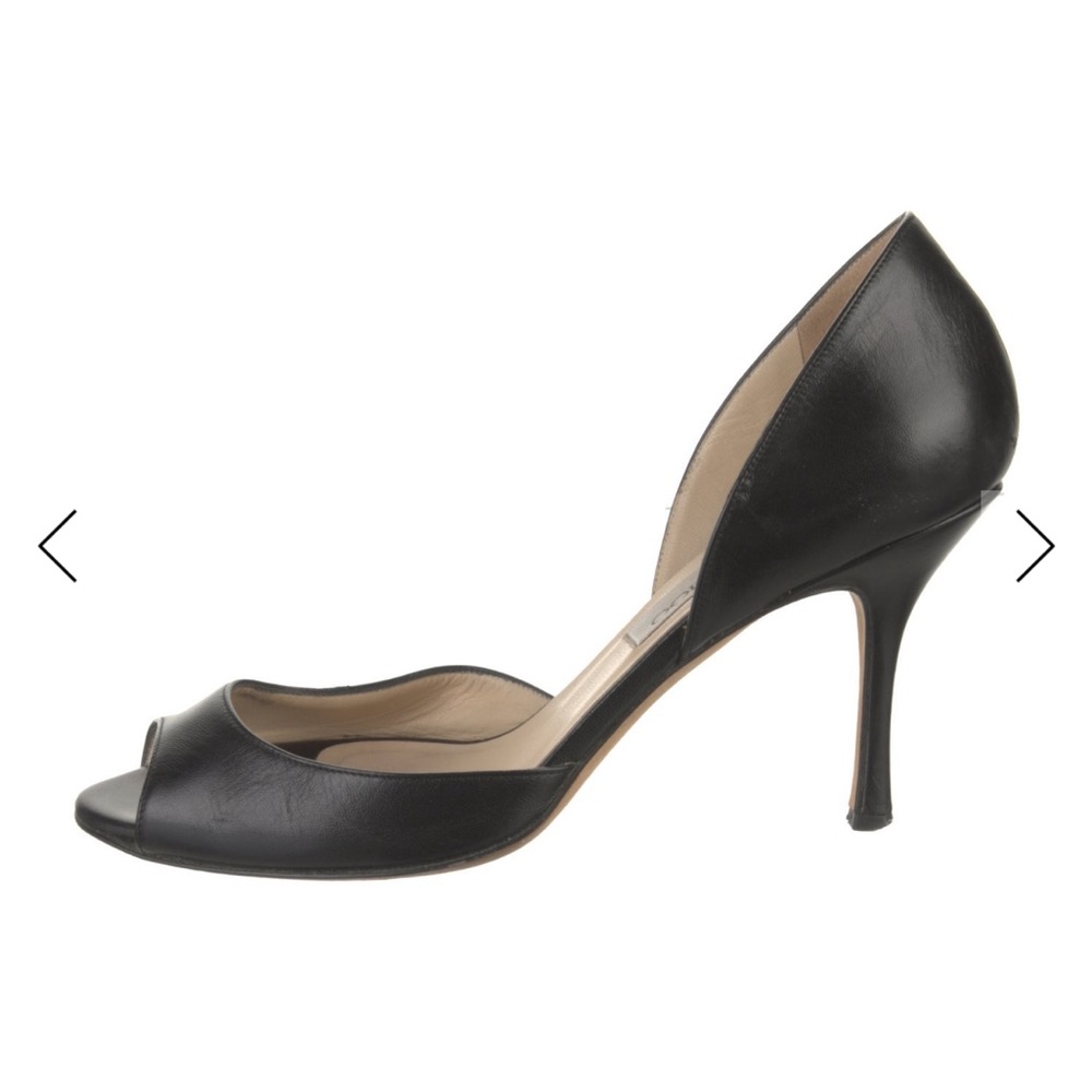 Jimmy Choo Leather D’Orsay Peep-Toe Heels